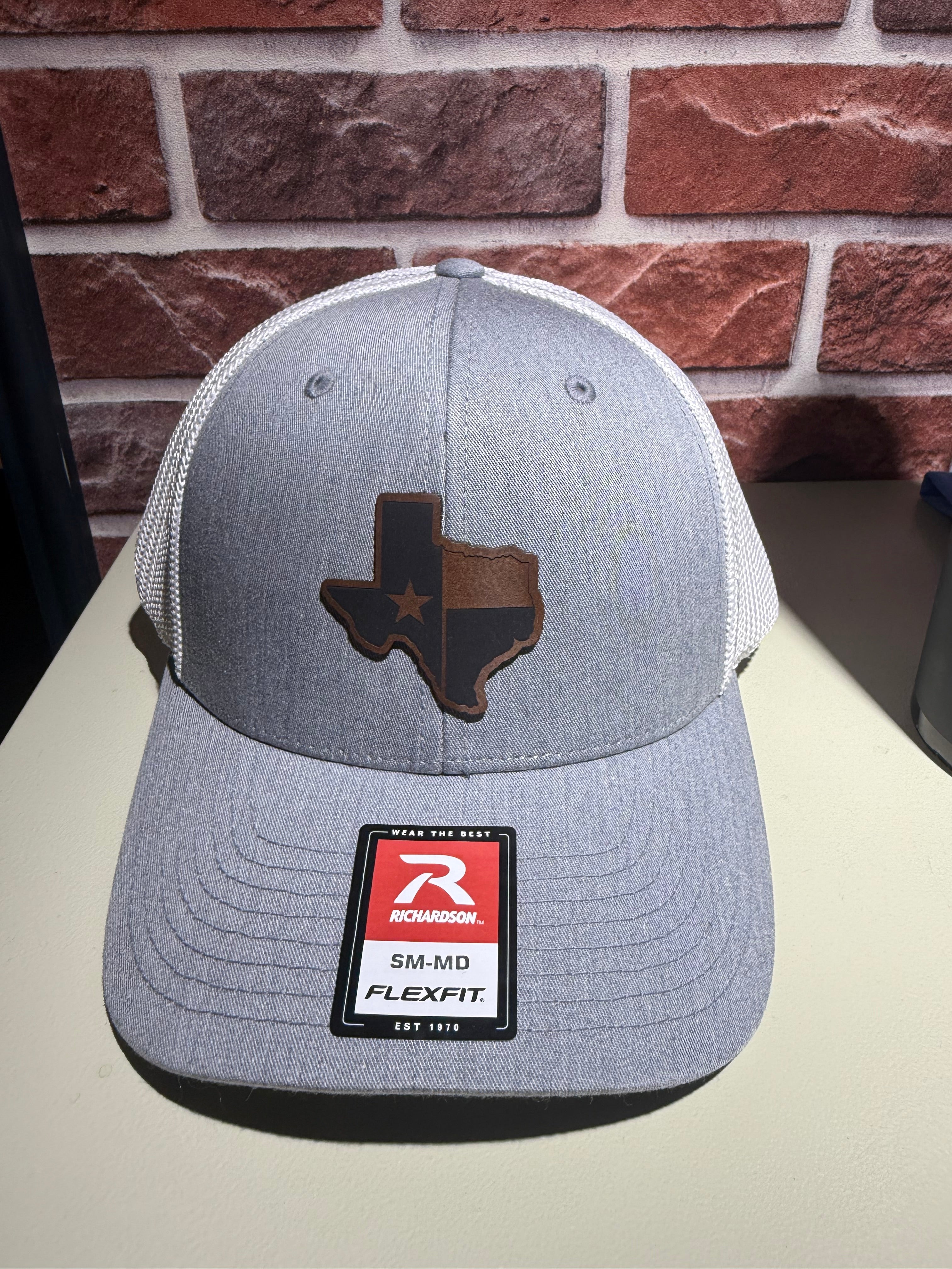 TEXAS MAP PATCH - Richardson Flex fit HEATHER Black /BLACK Cap Hat