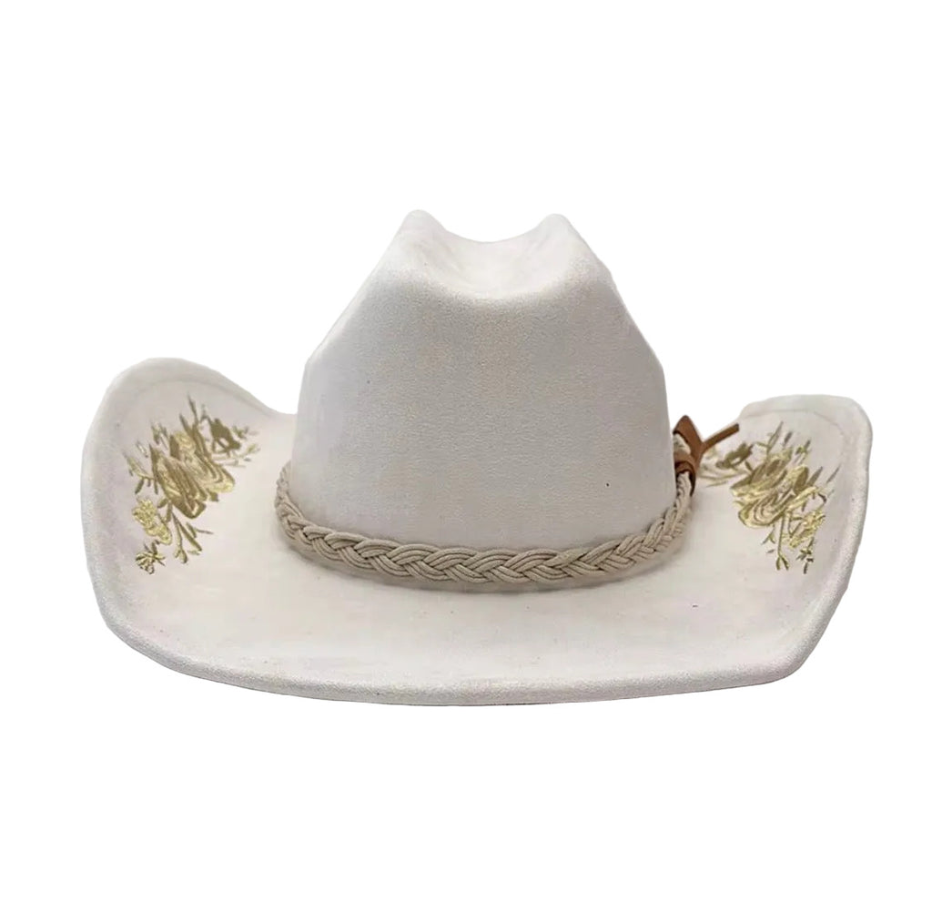 Western Cowboy suede embroidered Hat