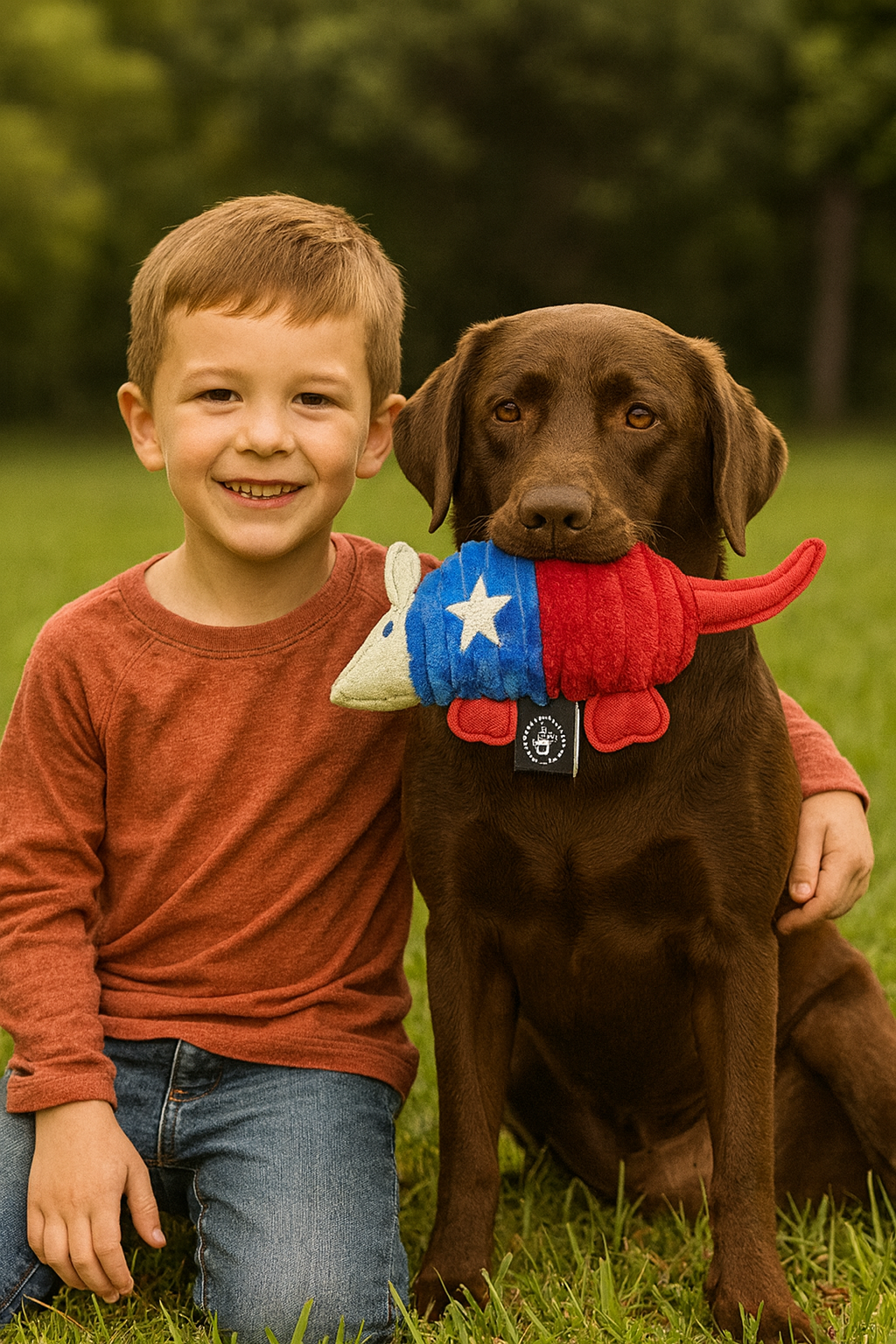 Armadillo, Lonestar Squeaker Dog Toy