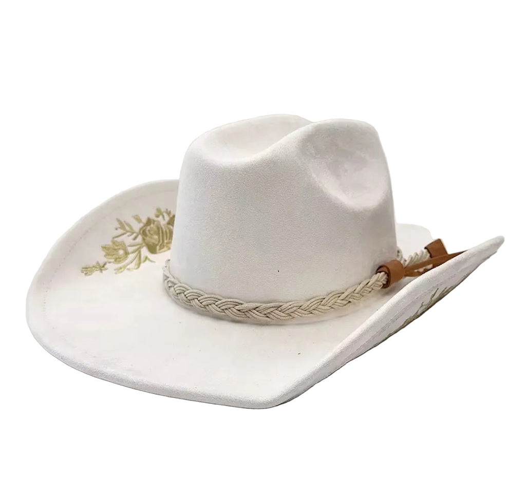 Western Cowboy suede embroidered Hat