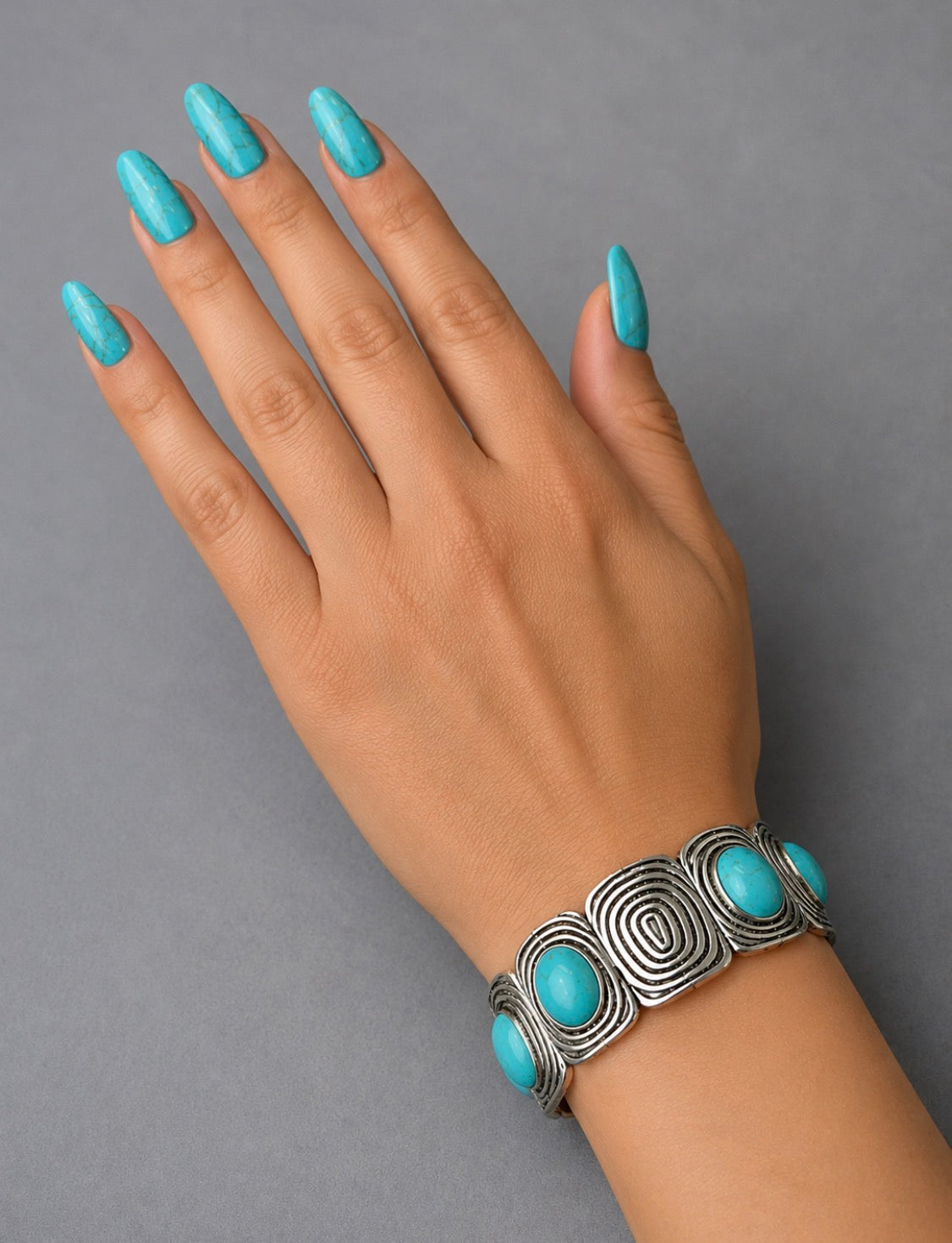 Western Cowgirl Turquoise  Vintage Sliver Bracelet