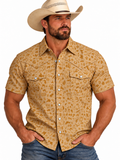Texas Icons Pearl Snap Button Dress Shirt