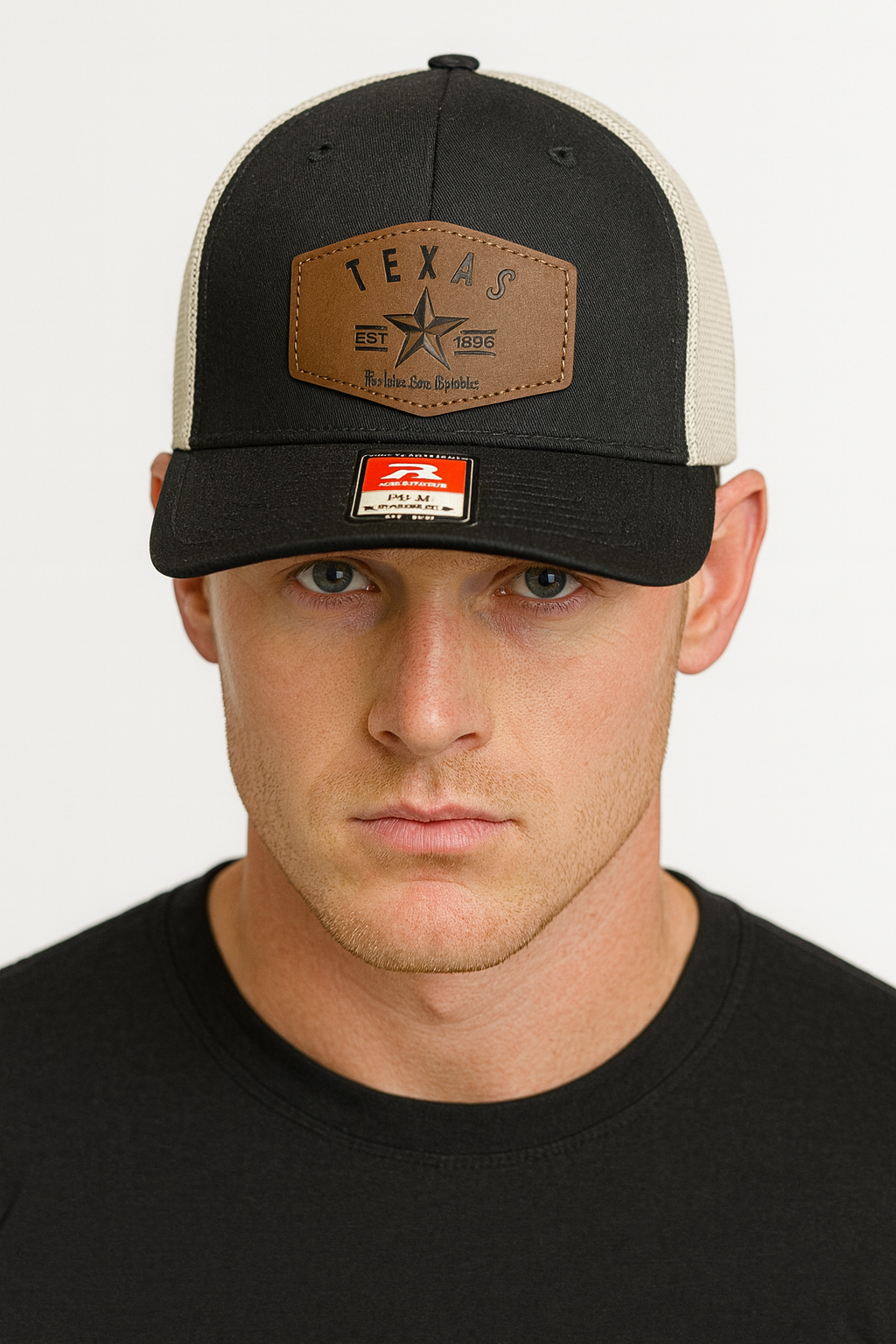 TEXAS STAR PATCH - Richardson Flex fit WHITE/BLACK Cap Hat