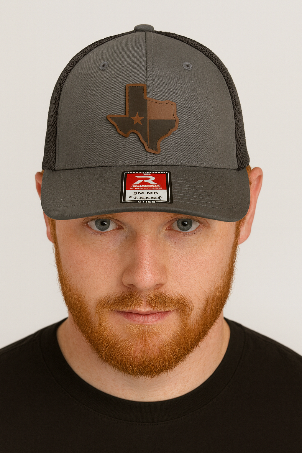 TEXAS MAP PATCH - Richardson Flex fit HEATHER Black /BLACK Cap Hat