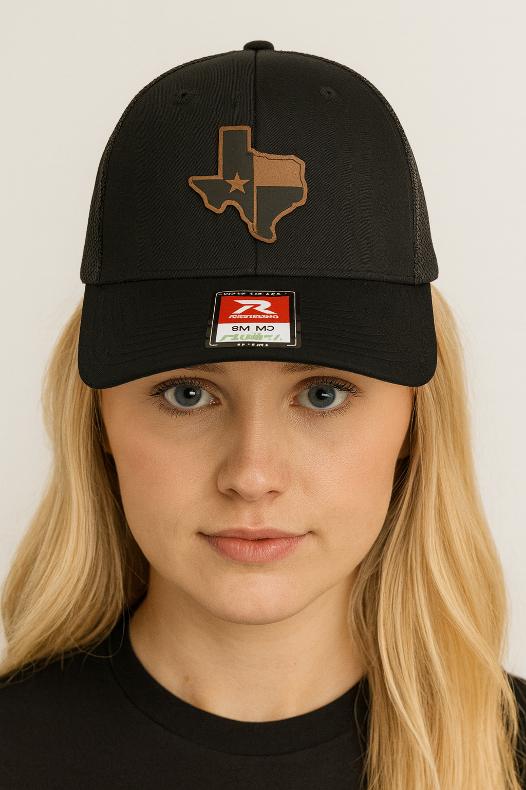 TEXAS MAP PATCH - Richardson Flex fit HEATHER Black /BLACK Cap Hat