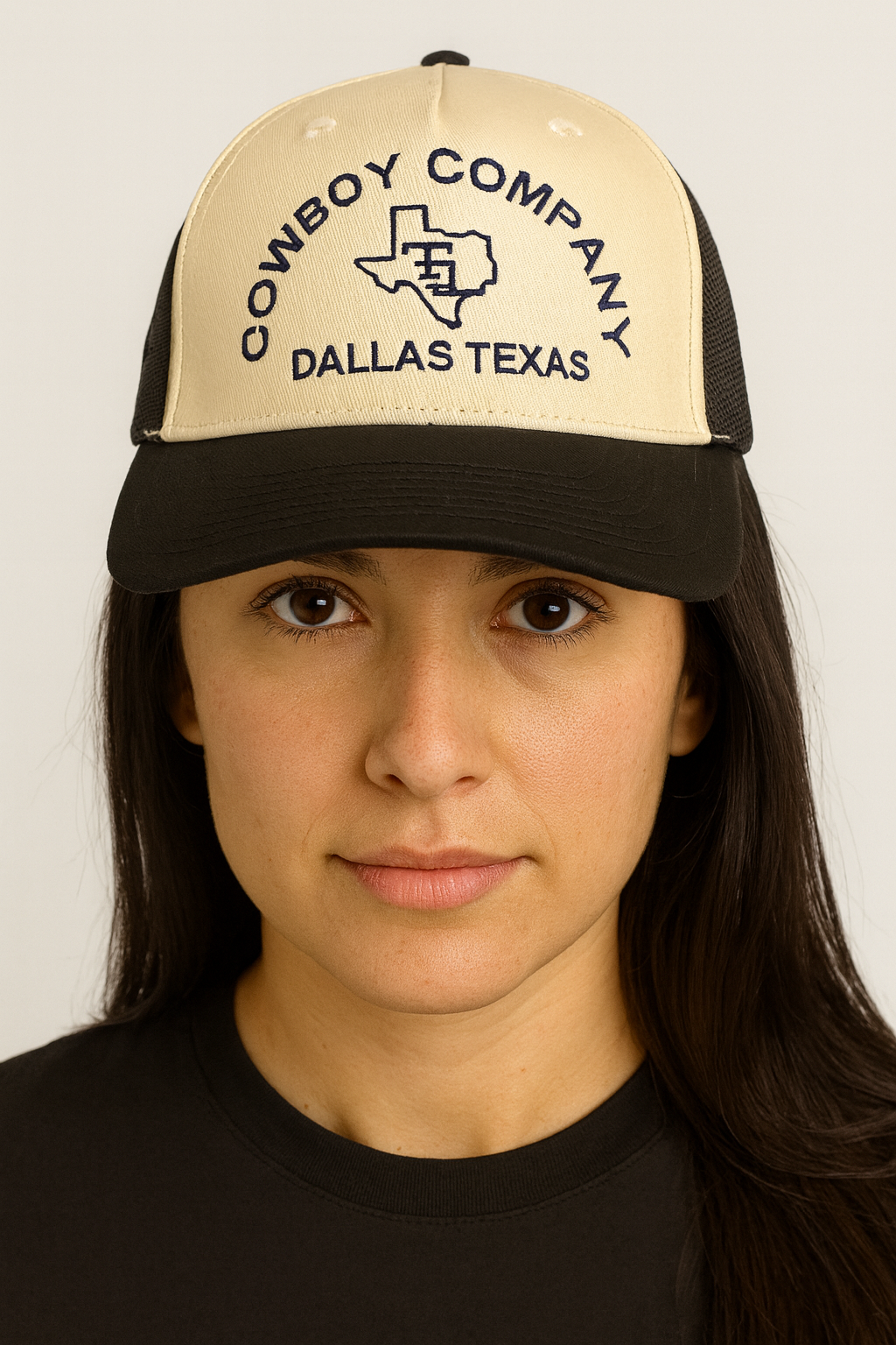 Cowboy Company  Retro 2-Tone  Natural Black Cap Hat