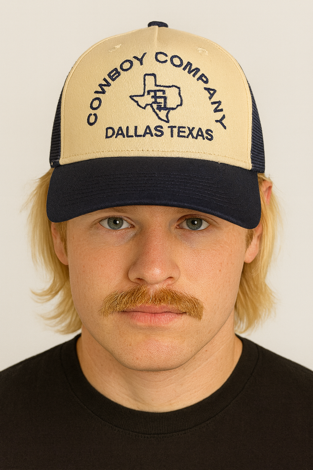 Cowboy Company  Retro 2-Tone  Natural Navy Cap Hat