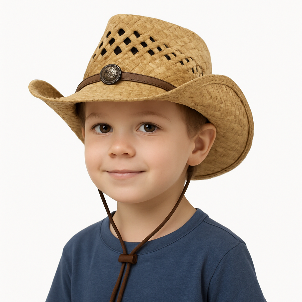 Kids Tycoon Half Taco Paper Straw Cowboy Hat: TAN / ONE SIZE