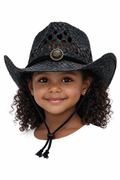 Kids Tycoon Half Taco Paper Straw Cowboy Hat: Black / ONE SIZE