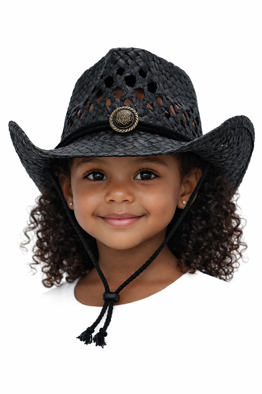 Kids Tycoon Half Taco Paper Straw Cowboy Hat: Black / ONE SIZE