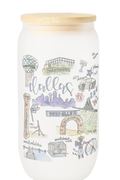 Dallas ICON Map Can Glass