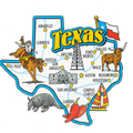 Shape of Texas White Yellow Magnet