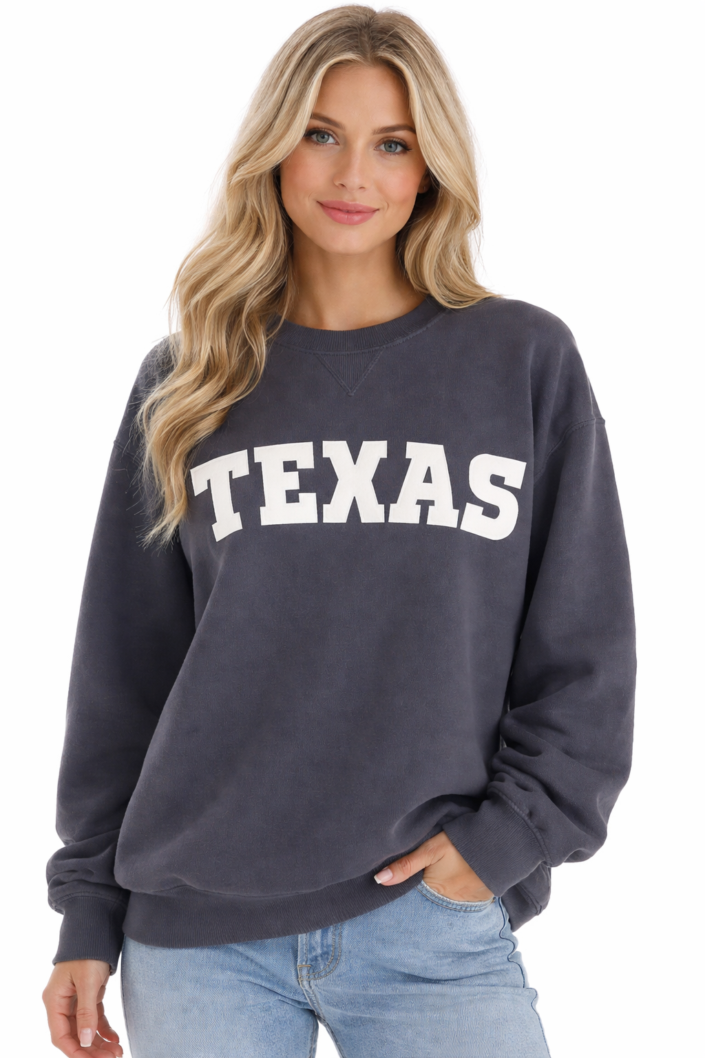 Texas Chenille Crew Sweatshirt Garment Dyed Comfort Washed