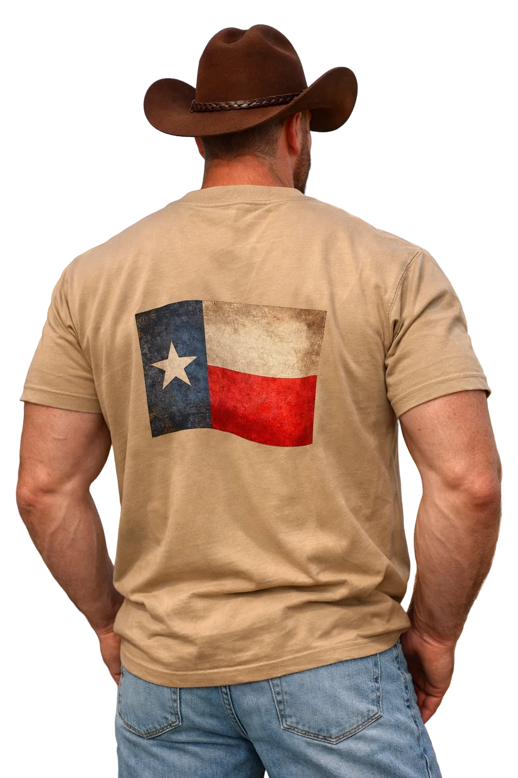 Texas Flag on the back Heavyweight oversized Tee