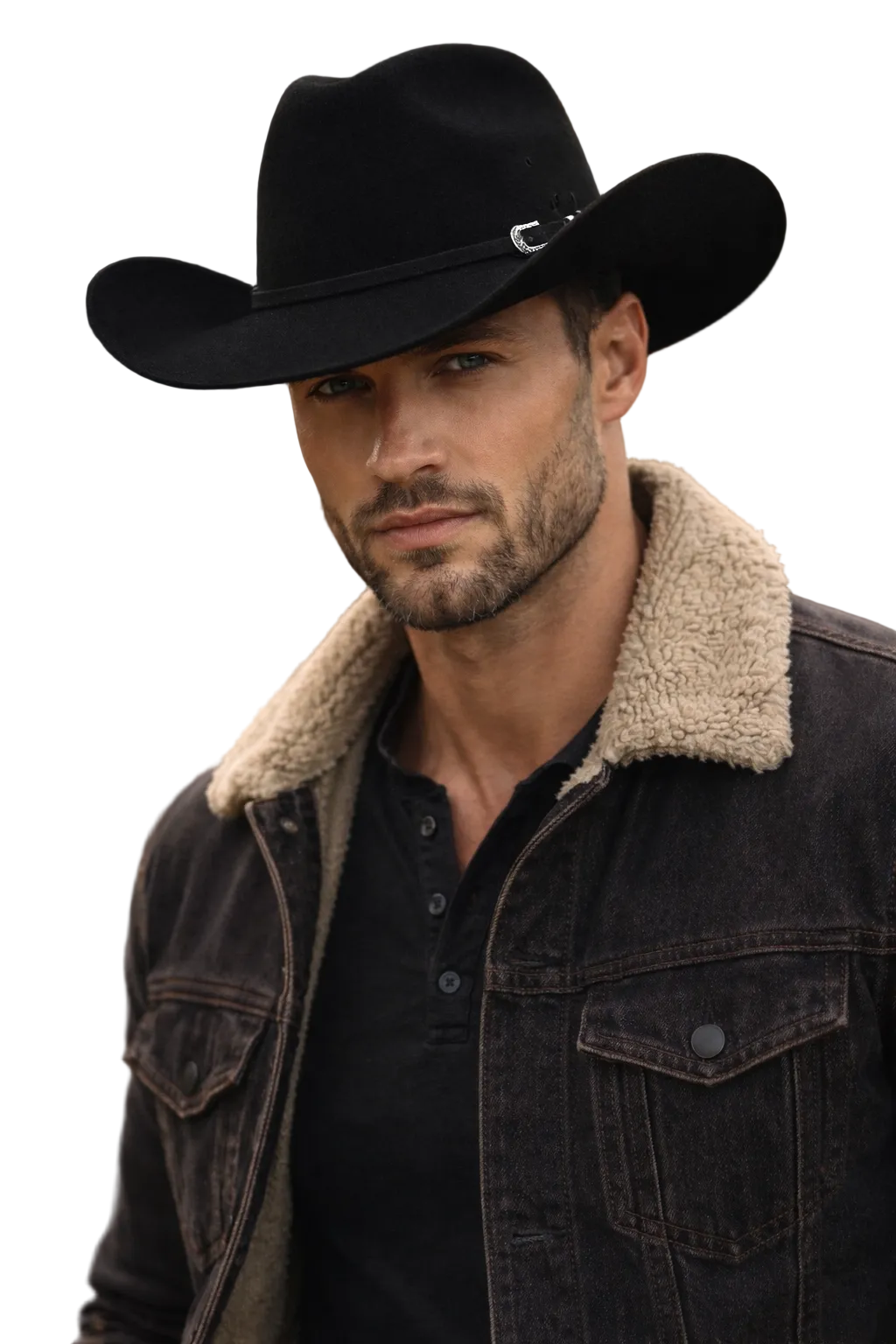 Unisex Wool Cowboy Hat Black