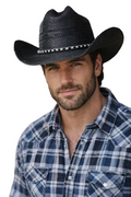 Unisex Western Straw Cowboy Hat Black