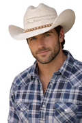 Unisex Western Straw Cowboy Hat White