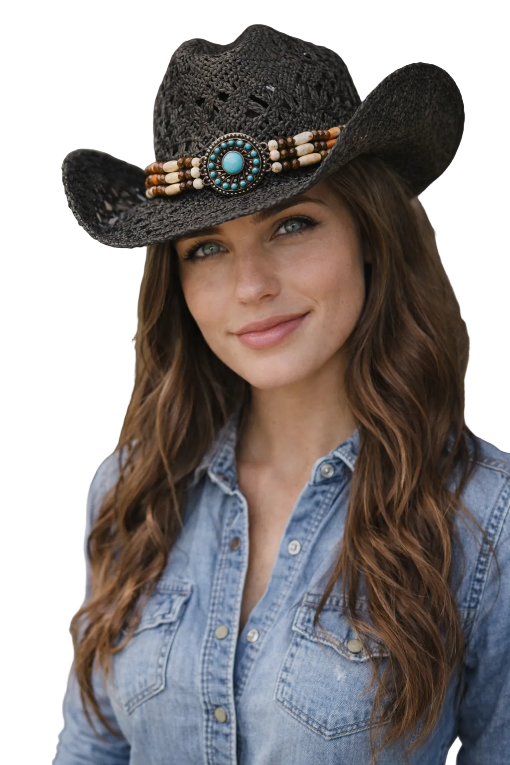 Turquoise beaded Cowboy Hat