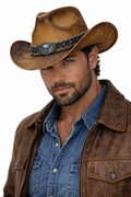 Unisex Western Long Horn Straw Cowboy Hat