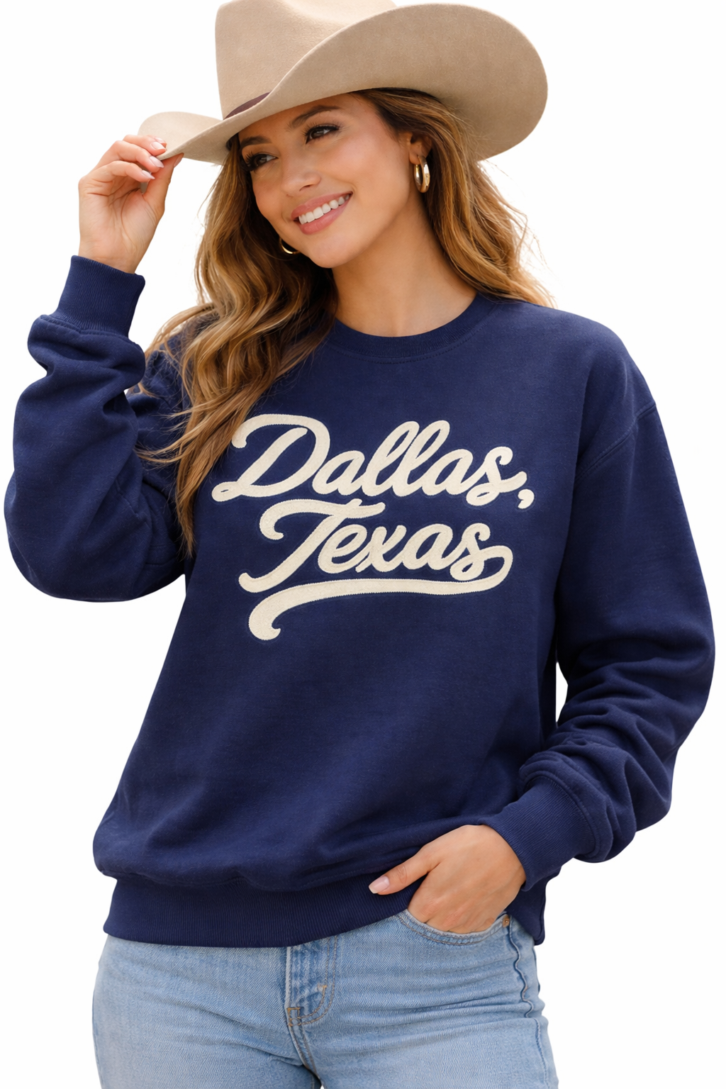 Dallas Texas Tackle Twill Crew Sweatshirt