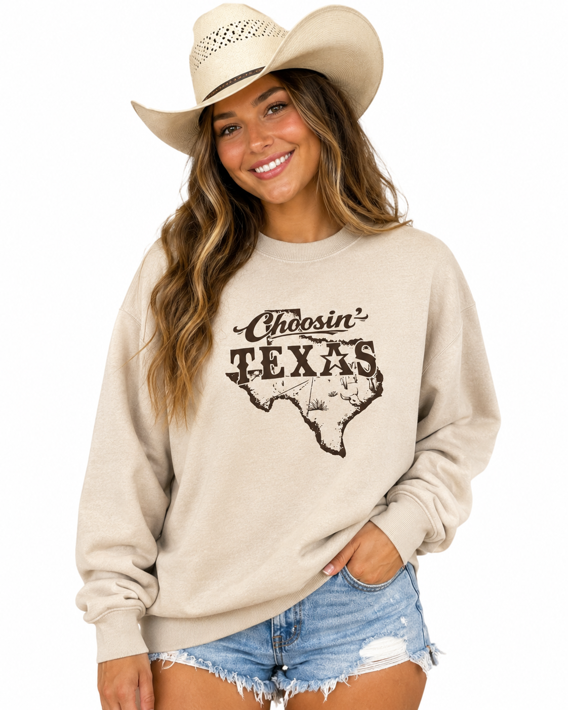 Choosn' Texas Crew Sweatshirt