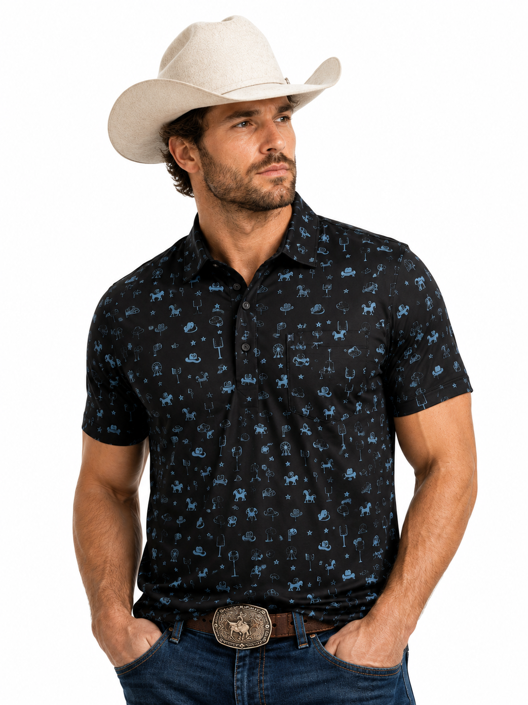 Unisex Wool Cowboy Hat Oatmeal
