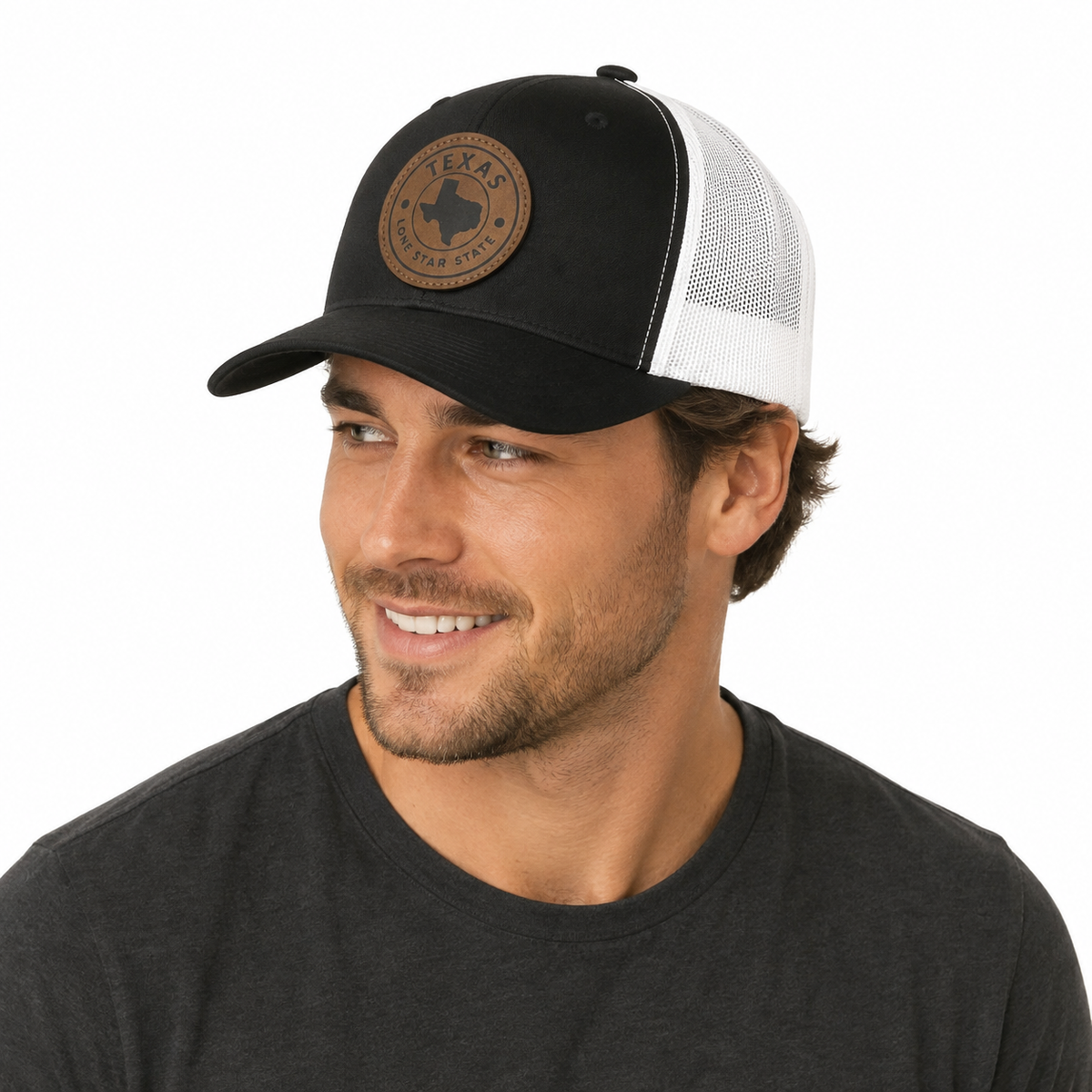 TEXAS MAP - Richardson Flex fit Charcoal/BLACK Cap Hat