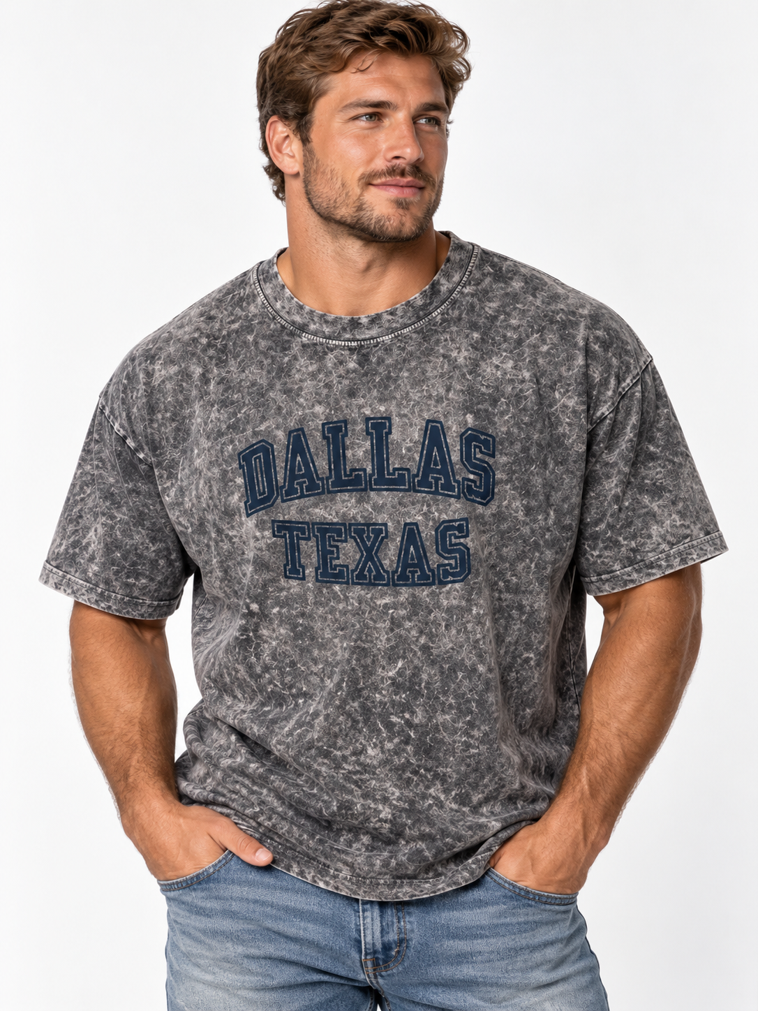 Dallas Texas Acid Washed Heavyweight oversized T-shirt