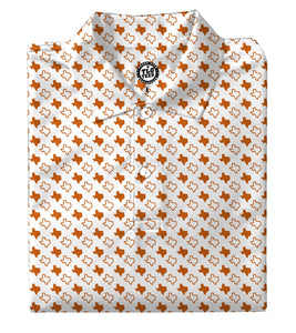 Texas State Performance Polo White/Orange