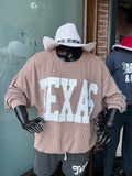 TEXAS corded light weight crewneck sweatshirt with stretch