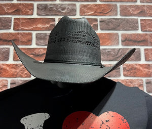 Mens Straw Black Cowboy Hat