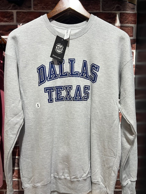 Dallas Texas Grey Crew Sweatshirt