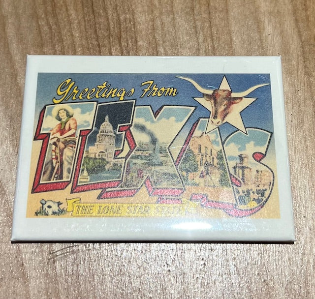 Texas - Vintage Image, Magnet