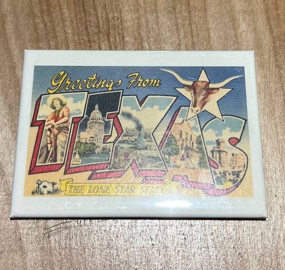 Texas - Vintage Image, Magnet