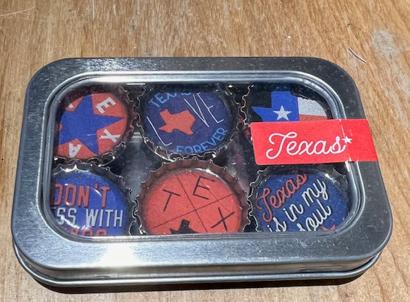 6 Texas Bottle Cap Magnets Magnet