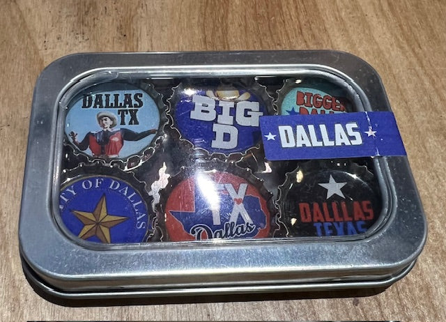 6 Dallas Bottle Cap Magnets Magnet