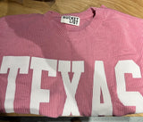 TEXAS corded light weight crewneck sweatshirt with stretch