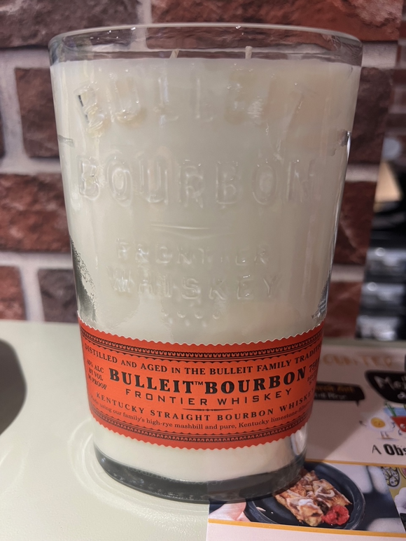 Bulleit Bourbon Frontier Whiskey Liquor Bottle Candle