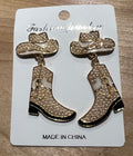 Rinestone Cowboy Hat & Boots  Earrings