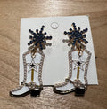 Rinestone  DALLAS Cowboy  Boots  Earrings