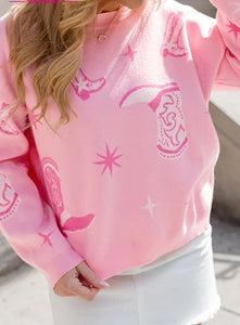 Boots Pink Ultra Soft Crew Sweater