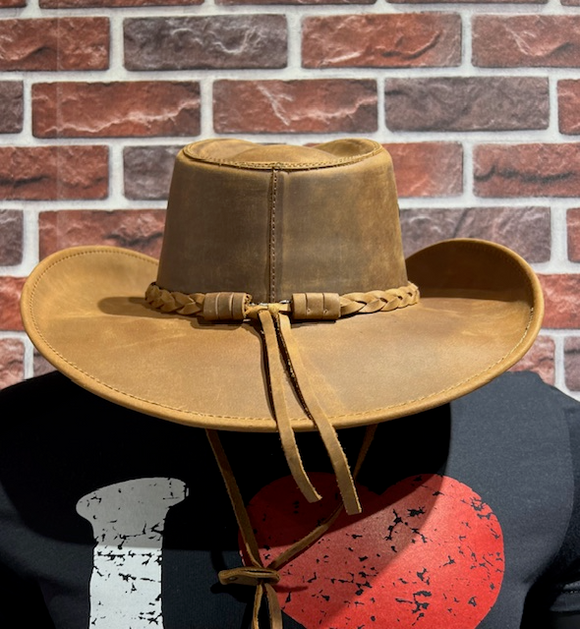 Mens Leather Cowboy Hat