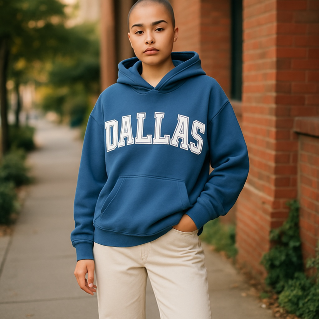 Dallas French Terry Hoodie Navy Sweatshirt