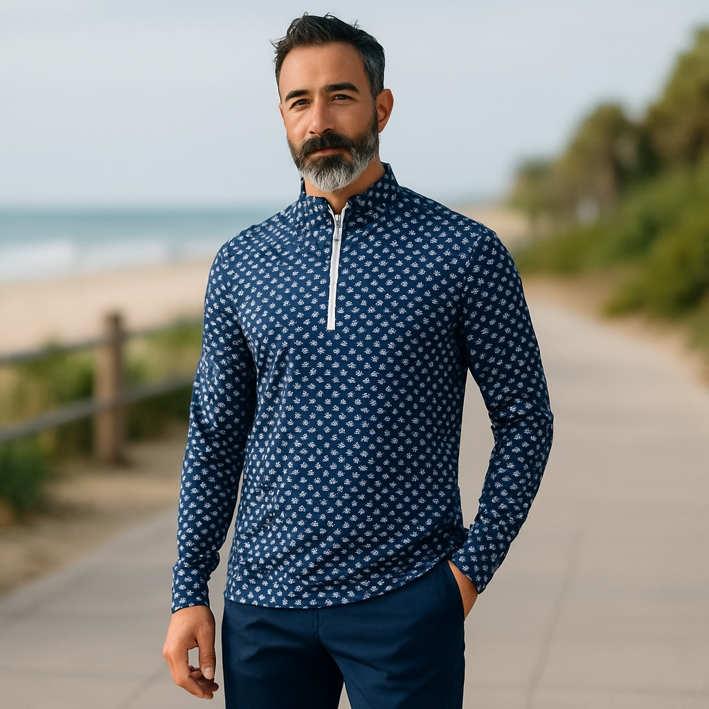 3 State of Texas Performance 1/4 Zip Navy Texas by Texas Life Outfitters