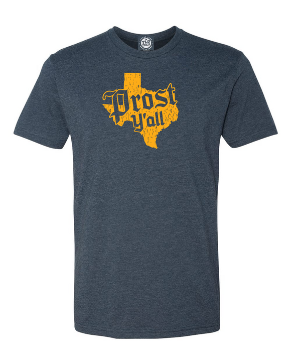 Navy Heather New Prost Y'all T-Shirt Cheers to Oktoberfest
