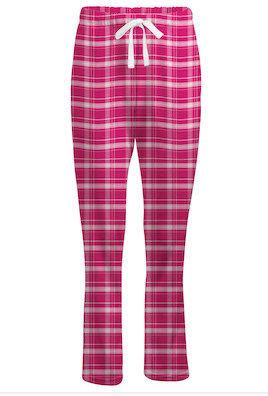 Pink Double-Brushed Cotton Harley Flannel Pant  Plaid