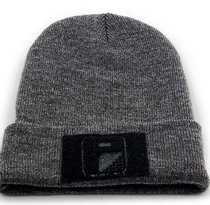 Grey Beanie with Patch