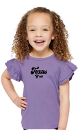 Texas Y'all Toddler Flutter Sleeve Tee T-shirt