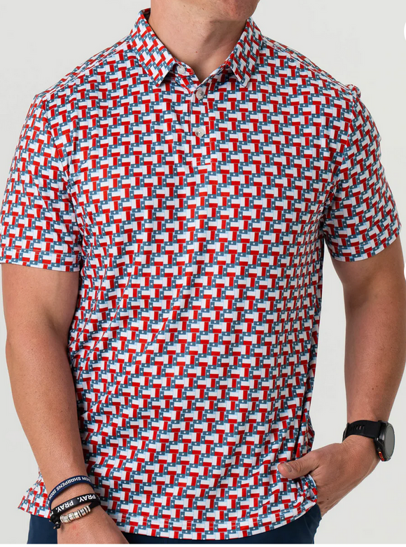 Performance Polo Texas Flag