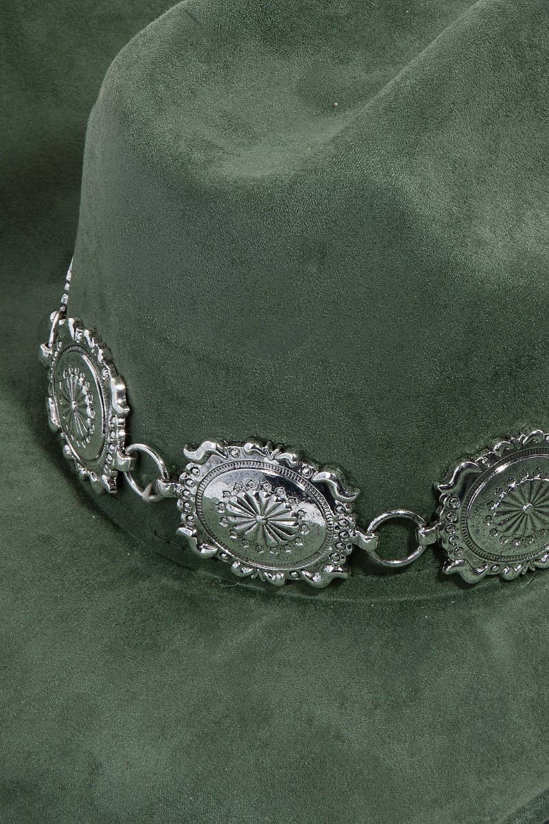 Metallic Concho Chain Cowboy Hat